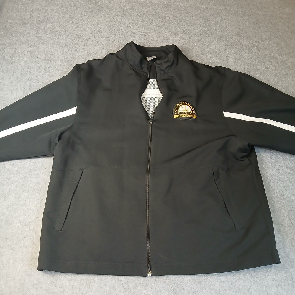 Russell Athletic Track Jacket Mens Large Black Collegiate Officials Association